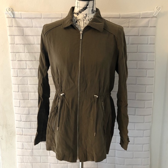 zara basic green jacket